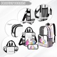 thumbnail image 3 of Xoenoiee Cat Cloud Floral Print 3 Pack Kids Clear Backpack with Lunch Box and Pencil Case for Girls 17 Inch Kindergarten Bookbag School Bag See Through Preschool Kindergarten Toddler Backpack, 3 of 5