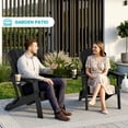 thumbnail image 6 of Cobiod Folding Adirondack Chairs With Cup Holder Set of 2, HDPE All-Weather Patio Chairs, Wood Grain Ergonomic Outdoor Chairs, Black, 6 of 9