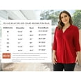 thumbnail image 6 of GingDin Womens Plus Size Shirts V Neck 3/4 Sleeve Shirts Business Casual Tops Loose Work Blouses, 6 of 8