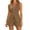 Khaki, variant on Women's Summer 2 Piece Outfits Sleeveless Matching Sets Button Down V Neck Vest Waistcoat and Pockets Shorts Purple,S