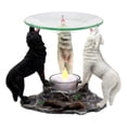 thumbnail image 3 of Ebros Moonlight Colorful Three Howling Wolves Oil Warmer Or Wax Tart Burner Aroma Scent Diffuser Statue Faux Stone Resin Wolf Themed Decorative Figurine, 3 of 4