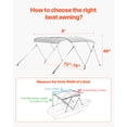 thumbnail image 7 of KFFKFF 3 Bow Boat Bimini Tops, 600D, Water-Resistant Sunshade Canopy, 72"Lx(73"-78")Wx46"H, 7 of 7