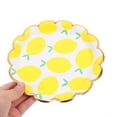 thumbnail image 3 of Masteelf Lemon Slices Paper Plates for Party Use Yellow Creative Print Sturdy Disposable Plates 17 5cm, 3 of 8