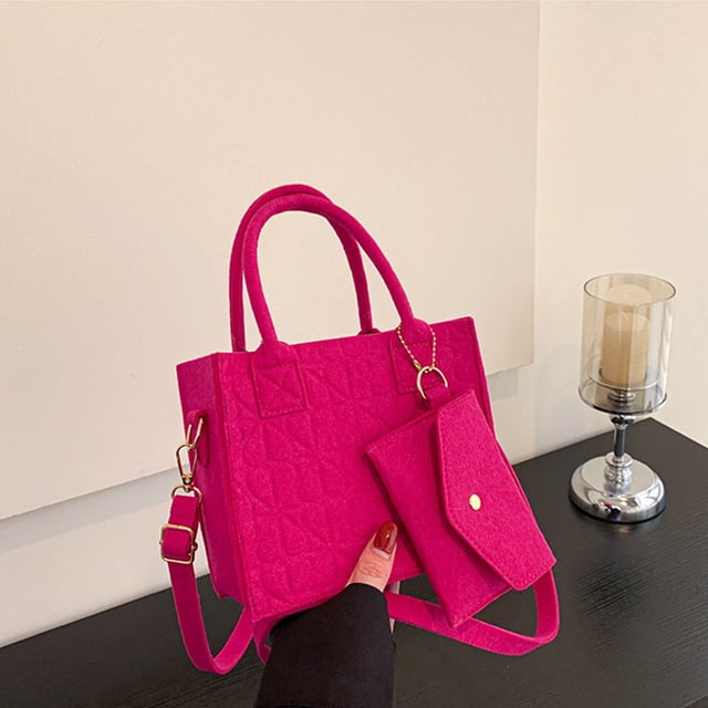 Bolso bandolero de fieltro para mujer Bandolera cruzada con cierre de cremallera para teléfono y artículos esenciales - de uso casual a profesional