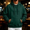 thumbnail image 2 of Men's Solid Color Pullover Hoodie with Drawstring Hood and Kangaroo Pocket Casual Sweatshirt Top, S-3XL, 2 of 8