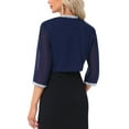 thumbnail image 3 of INSPIRE CHIC Women's Evening Shurg Sequin Beaded Open Front Cocktail Formal Bolero XL Dark Blue, 3 of 5
