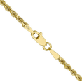 thumbnail image 3 of 10K Solid Yellow Gold 2.25mm Rope Chain Twisted Link Necklace, 3 of 4