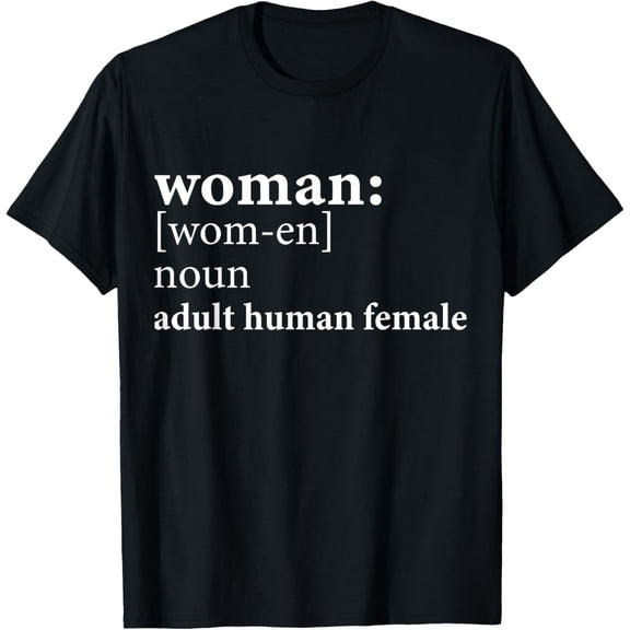 Woman Definition Adult Human Female Funny Dictionary Graphic Tee Minimalist Sarcastic Women's Short Sleeve T-Shirt