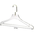 thumbnail image 2 of YBM Home Quality Acrylic Clear Hangers with Clips, Gold w/ Flat Hook, 4119-6, 2 of 7