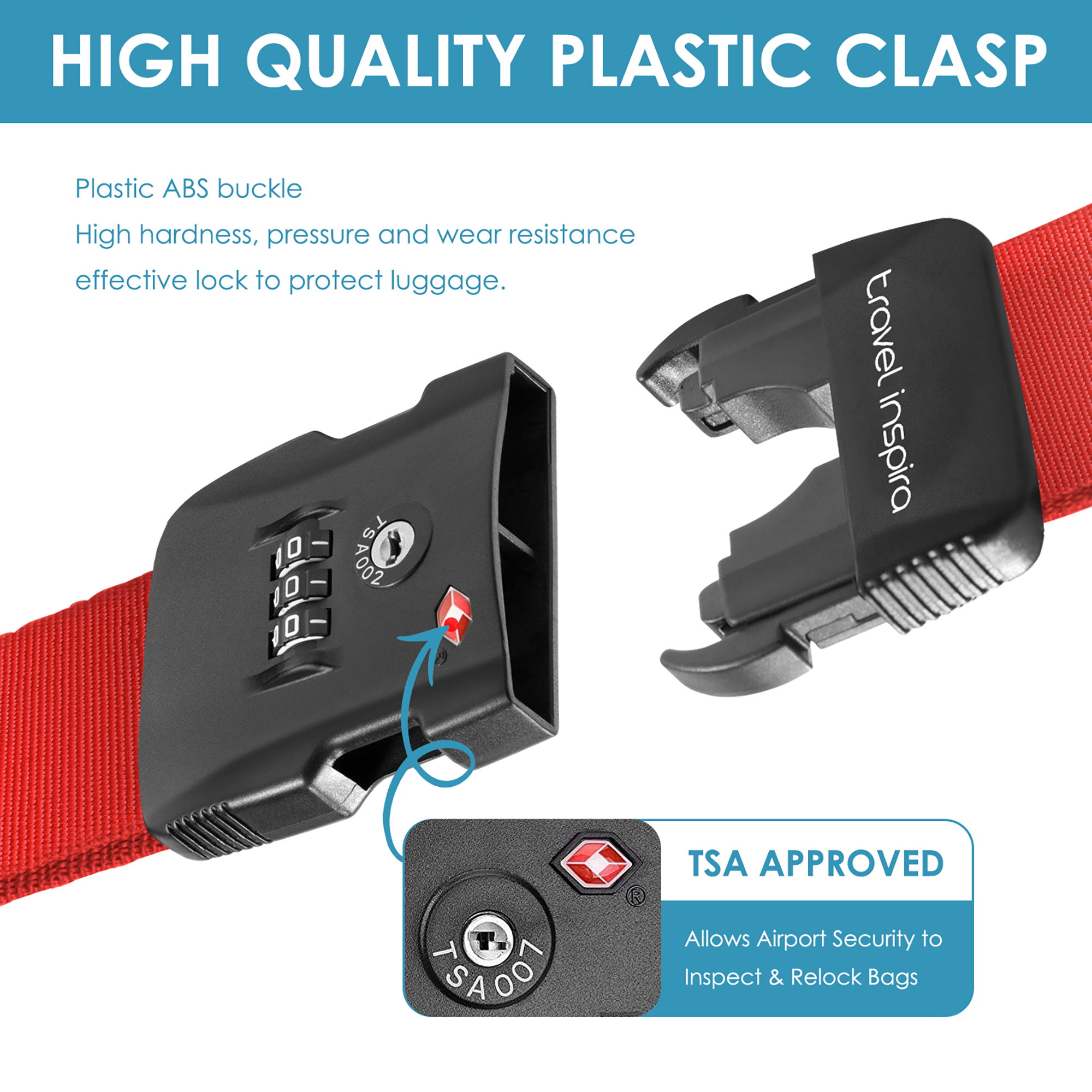 Travel Inspira TSA Luggage Strap Red photo 3