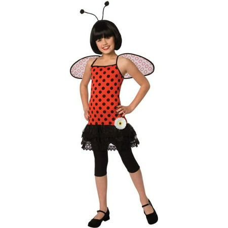 Morris Costumes Love Bug Adorable polka dot dress with attached petti skirt, flower embellishment, wings and antennae headband Large, Style LF3037CLG