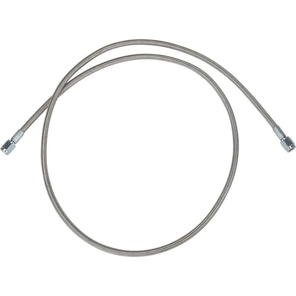 Speedway Motors 48 Inch Braided Stainless Steel Brake Line Straight AN-4 Ends PTFE Inner Hose Zinc Plated Fittings for Brake Clutch and Gauge Use