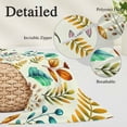 thumbnail image 3 of Spring Botanical Throw Pillow Covers, Watercolor Leaves Floral Rustic Cream Soft Breathable Pillow Cases with Invisible Zipper for Sleeping, Toddler Pillowcases for Couch Bed Sofa Chair 12x20 Inches, 3 of 9