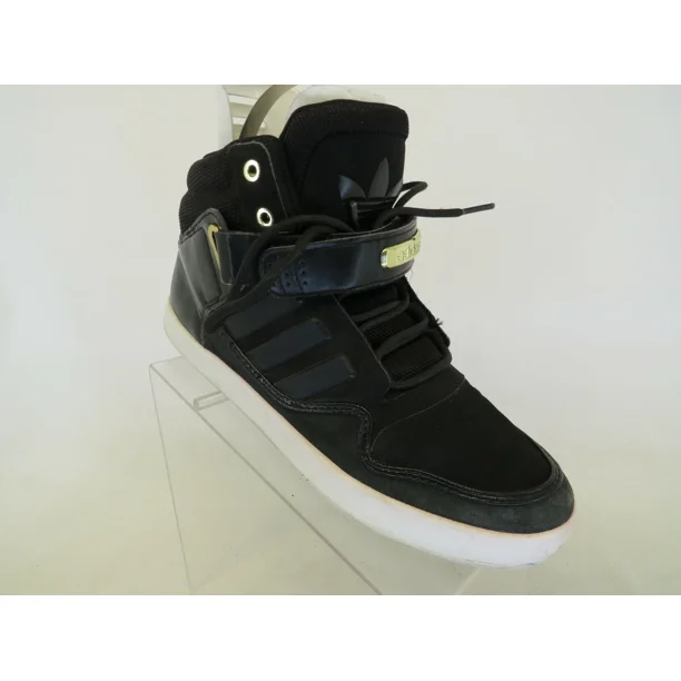 Ad-id-as Black Laces Strap Athletic Casual Shoes Sneakers Mens Size 9.5 M
