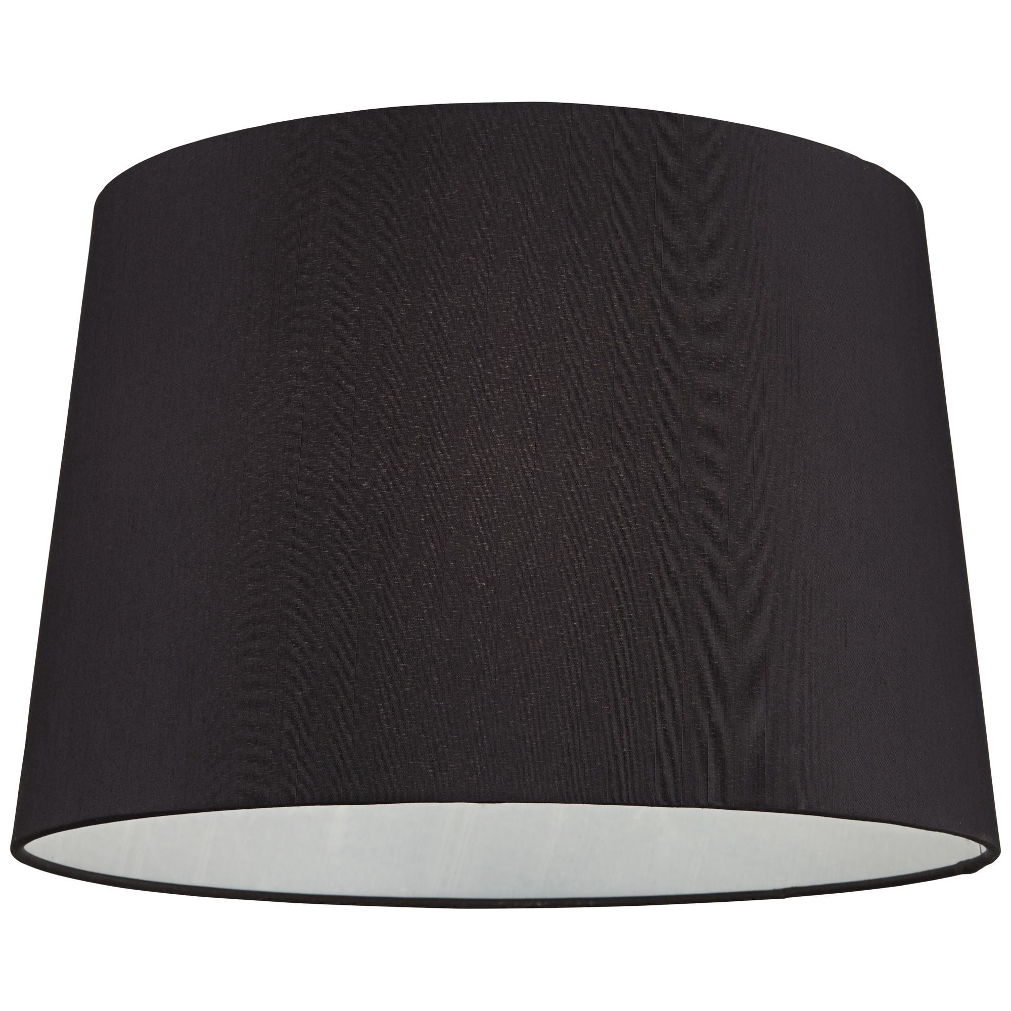 Springcrest Black Faux Silk Medium Tapered Drum Lamp Shade 13" Top x 15" Bottom x 10" Slant x 10" High (Spider) Replacement with Harp and Finial