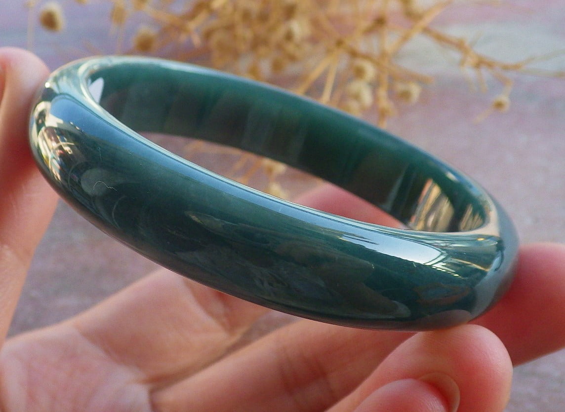 Icy Green Natural A JADE Jadeite Bangle Bracelet 55 mm 685110 TN