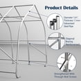 thumbnail image 3 of 13x20 FT Heavy Duty Carport, Portable Garage Canopy with Steel Frame & Roll-Up Door, Round Style Outdoor Storage Shed for Car, Truck, Boat, Patio, Anti-Snow Waterproof, Grey, 3 of 9