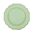 thumbnail image 4 of BalsaCircle 10 Sage Green 8" Disposable Baroque Plastic Dessert Plates Gold Rim, 4 of 8