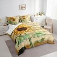 thumbnail image 3 of Castle Fairy Boys Girls Vintage Chic Floral Sunflower Bedding Comforter Set 7-Piece,Musical Notes Melody King Bedding Sets,Rustic Spring Garden Flower Ultra Soft Bed Sheets,Ultra Soft Home Decor, 3 of 8