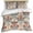 Brown, variant on Boho Floral Bedding 3 Piece Duvet Cover Set Queen Size, Farmhouse Vintage Red Blue Flower Plant Soft Microfiber Comforter Cover with Zipper Closure & Pillowcases, Wrinkle & FadeResistant Quilt Cover