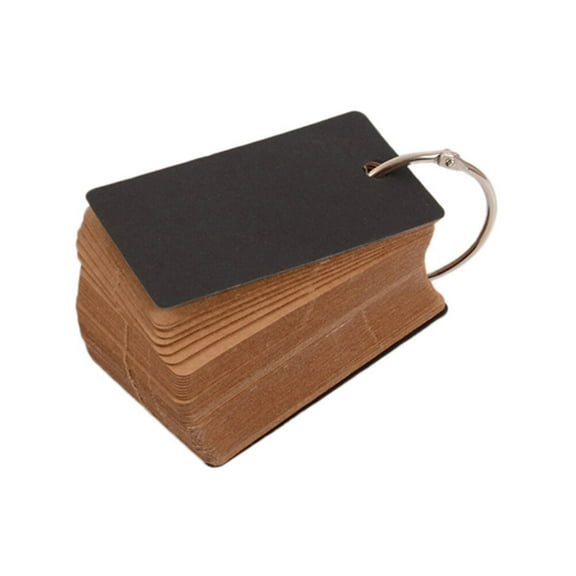 100 Pcs Blank Alphabet Cards Literacy Cards Stationery Supplies with Binder Ring for School Office (Light Brown)