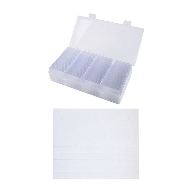 60 Pcs Étuis de Rangement pour Pièces, Support, Boîte Ronde en Plastique Transparent pour Collection de Pièces, Boîte de Rangement, Contenant de Collection de Pièces 20-40 mm