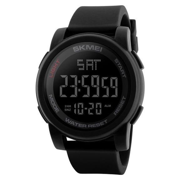 Men's Outdoor Sports Digital Watch - Military Backlight Chronograph Adjustable Silicone Wrist Watch with Dual Time & Alarm, 2.0 inches / 50 mm