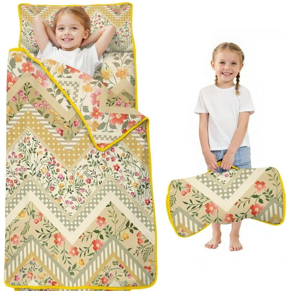 Pioneer Flower Floral Print Pattern Toddler Nap Mats for Kids Preschool,Sleeping Mat Bag or Kids,Toddler Sleeping Bag,Toddler Nap Mat or Daycare