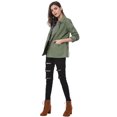 thumbnail image 3 of Chaqueta Utilitaria Ligera Con Bolsillos Con Solapa En La Cintura Con Cordón Para Mujer Verde XL, 3 of 6
