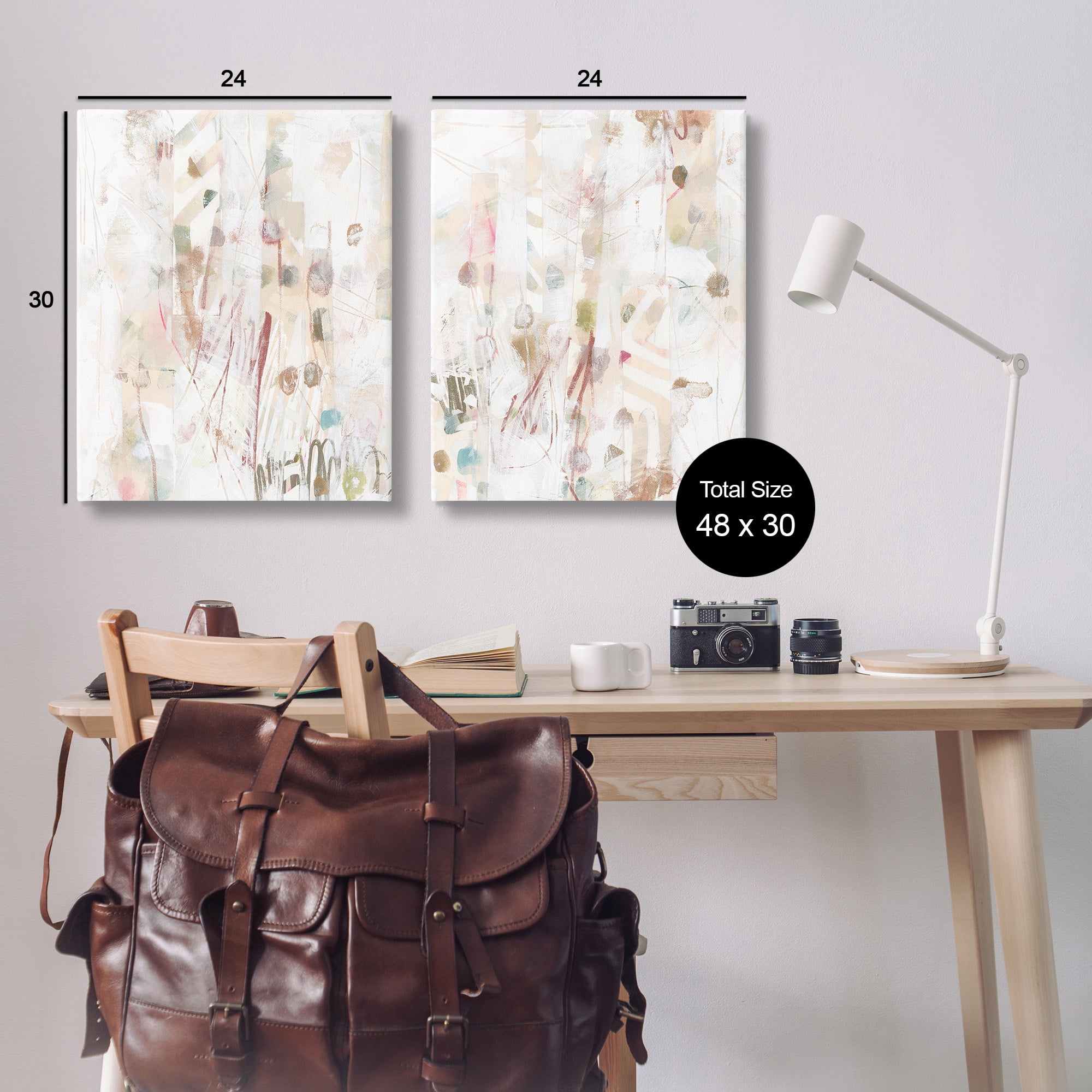 Stupell Industries Subtle Chaotic Patterns Abstract Painting Gallery Wrapped Canvas Art Print Wall Art, 24 x 30, Set of 2