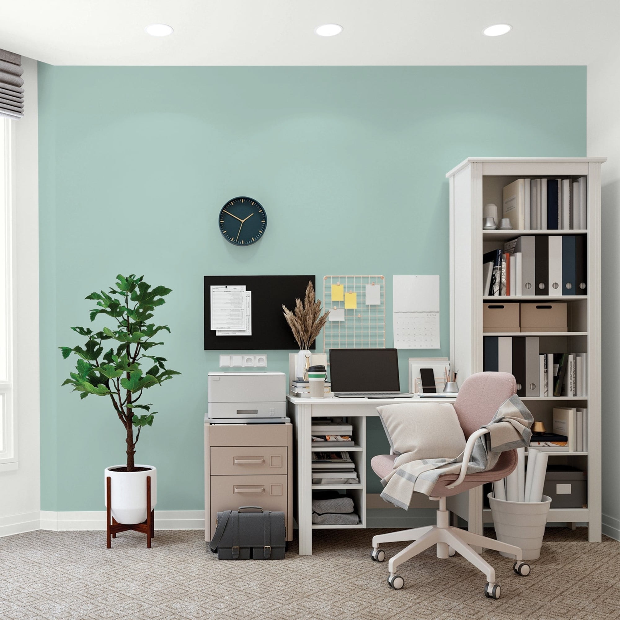 Glidden Fundamentals Copenhagen / Green, Flat Interior Paint, 1 Quart