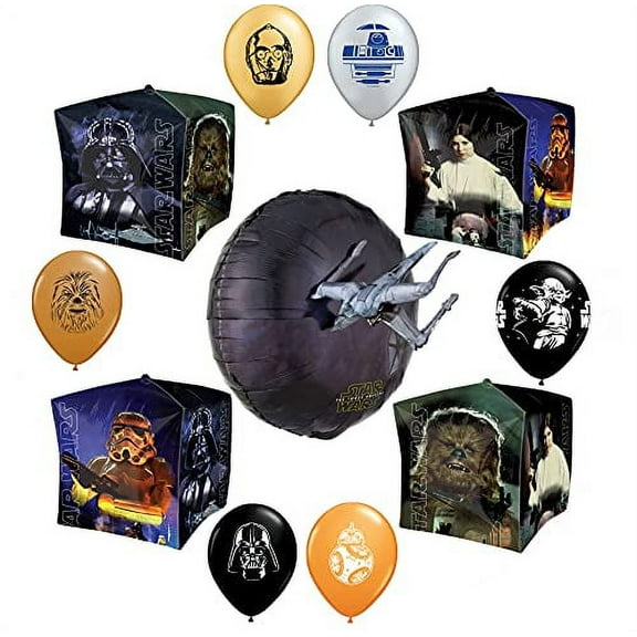 Star Wars Birthday Party Supplies Cubez and Star Ship Balloon Bouquet Decorations