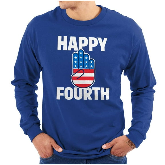 Happy Fourth of July American Patriot Long Sleeve TShirt Men Women Brisco Brands S