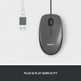 thumbnail image 3 of Logitech M100 Wired USB Mouse, 3-Buttons,1000 DPI Optical Tracking, Ambidextrous, Compatible with PC, Mac, Laptop - Gray, 3 of 6