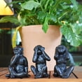 thumbnail image 6 of Adam & Friends Home Decor See No Evil, Hear No Evil, Speak No Evil Sculpture | 3-Piece | Black, 6 of 6