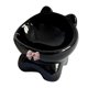 thumbnail image 1 of Tazón de gato elevado inclinado Tazón de alimentación de mascotas Minimalista Anti vómitos Protección contra el cuello Dispensador de alimentos de negro, 1 of 9