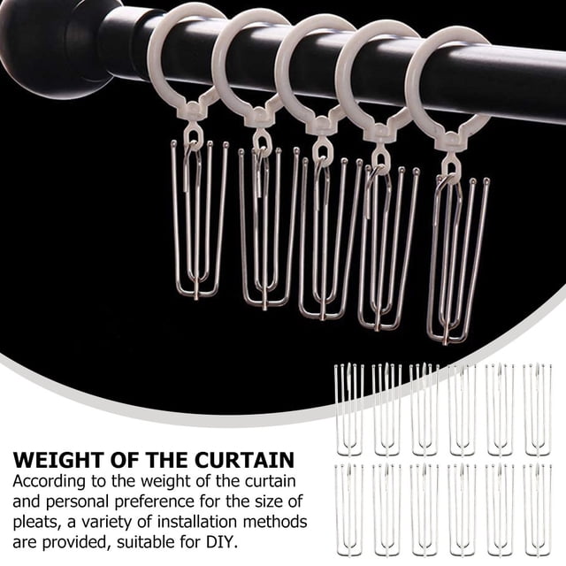 UPGRATOR 40 Pcs Rideau en Métal Cuivre Crochets Suspendus à 4 Dents Design Simple pour Propriétaires