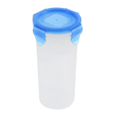 Unique Bargains Plastic Snap in Lid Milk Juice Water Bottle Drink Cup Mug 450ml Blue Clear for Home (Best Cup For Baby To Drink Milk From)