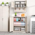 thumbnail image 7 of SOLAURA Metal Storage Cabinet, 42” H Office Cabinets with Lockable Doors and Adjustable Shelves for Home Office, Garage, Kitchen(Grey), 7 of 7