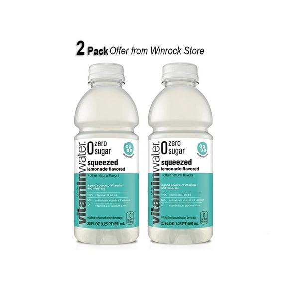 Vitaminwater Zero Sugar Squeezed Lemonade Flavored Water Beverage, 20 fl oz (Pack of 2 Bottles) Offer from Winrock Store
