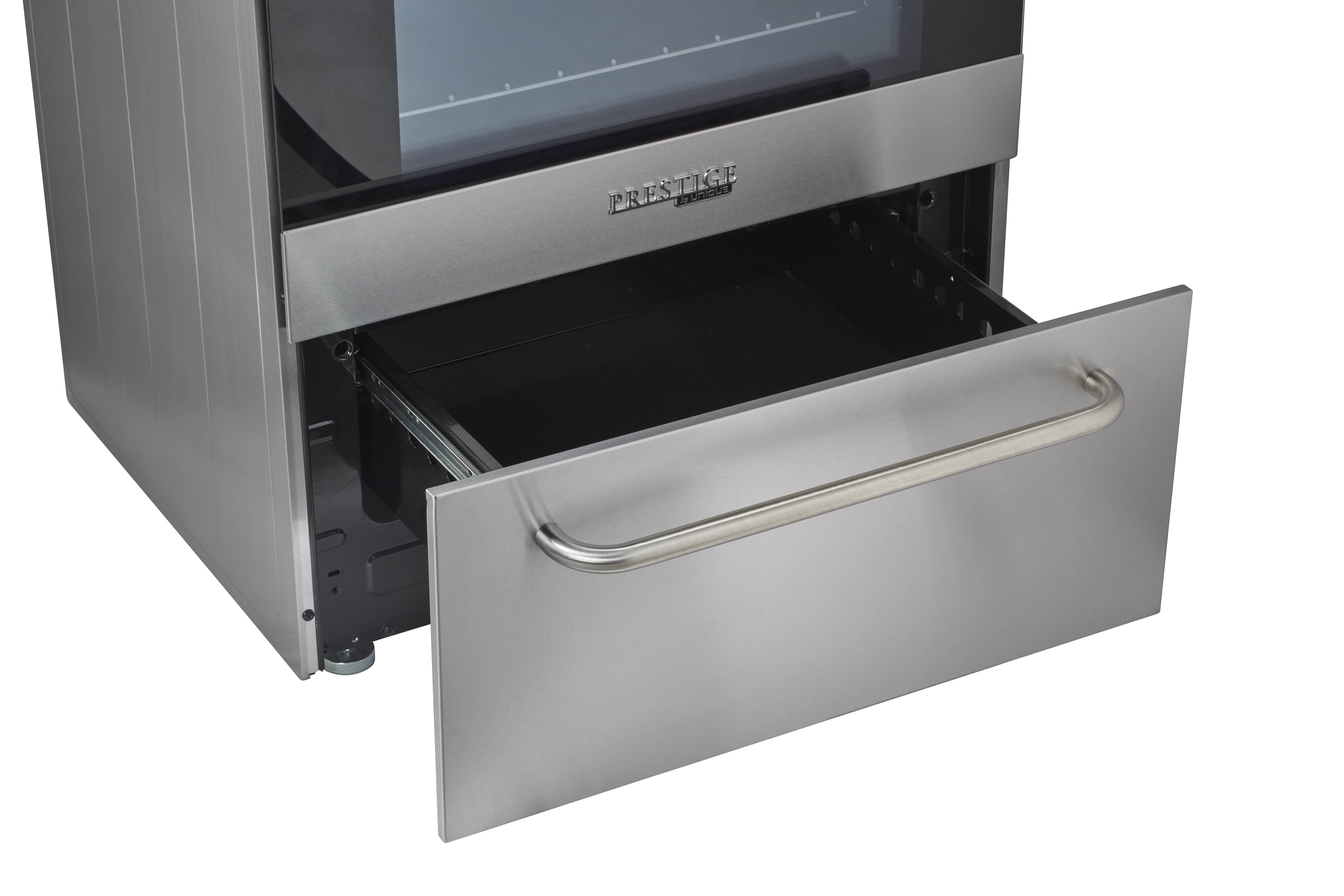 Unique Prestige 24" 2.3 cu/ft Freestanding Electric Range with Convection Oven in Stainless Steel