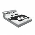 thumbnail image 3 of Panda Bedding Set with Sheet & Covers, Funny Panda Wants to Hug and Cuddle Friendly Cartoon Illustration Print, Printed Bedroom Decor 2 Shams, 4 Sizes, Black White, by Ambesonne, 3 of 3