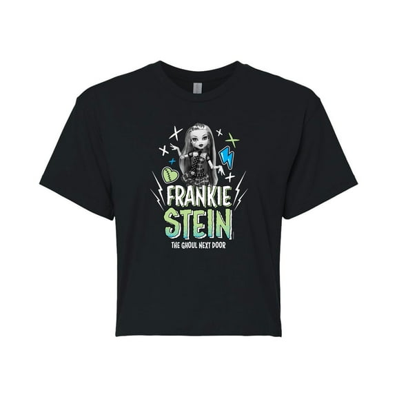 Monster High - Frankie Stein The Ghoul Next Door - Juniors Cropped Cotton Blend T-Shirt