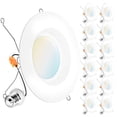 thumbnail image 1 of Sunco 12 Pack 6 Inch LED Recessed Lights, Retrofit Can Lights, Smooth Trim, 965 LM, 13W (75W Equivalent), Selectable CCT 2700K/30, 1 of 7