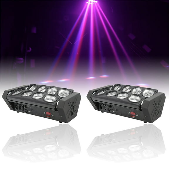 2Pcs LED 8x10W RGBW Moving Head Light, LED Spider Beam Stage Lighting, DMX 512 Spider Light for DJ Nightclub Party