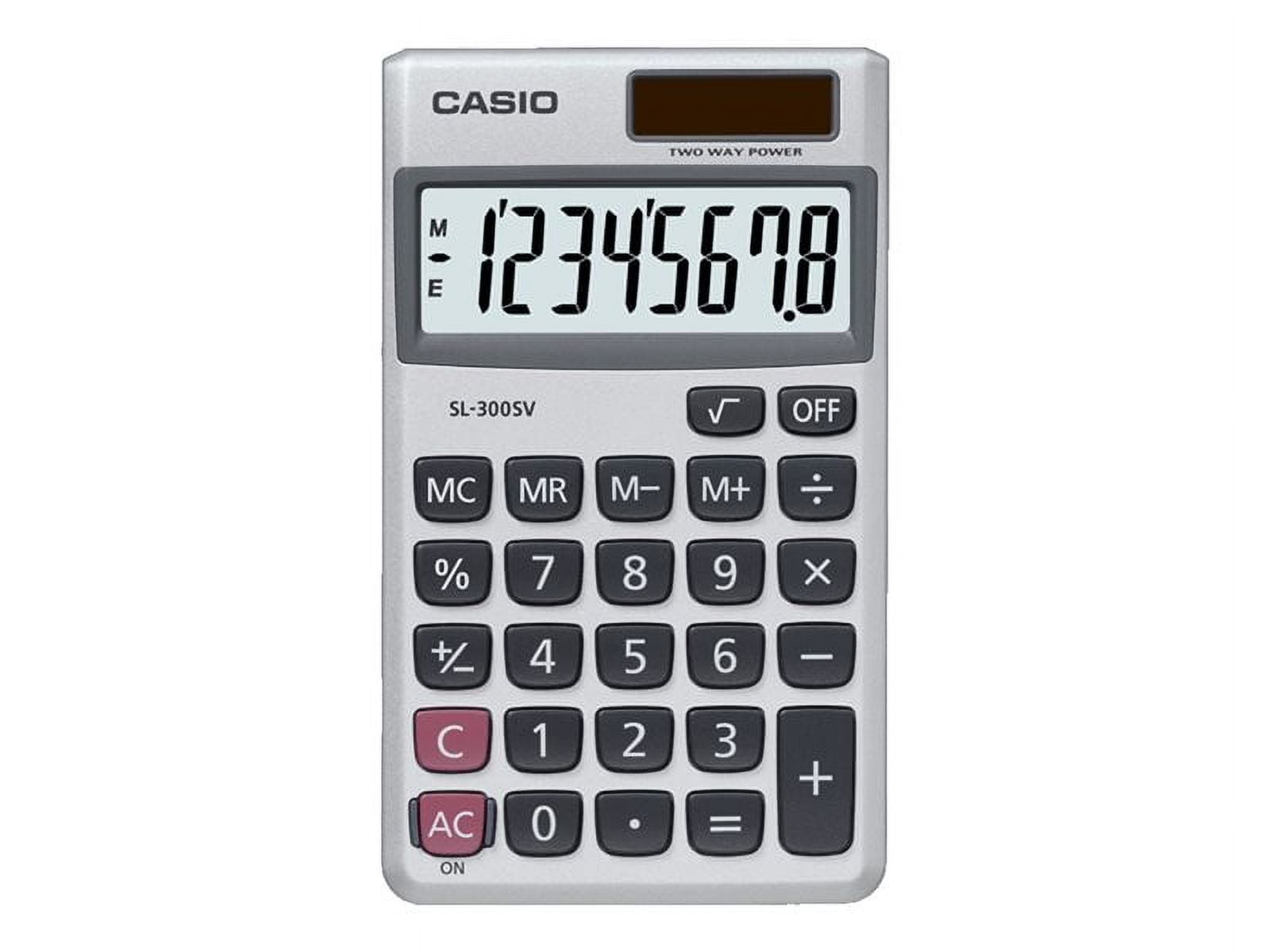 Casio Handheld Solar Calculator with Large 8-Digit Display