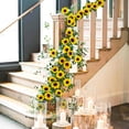 thumbnail image 4 of 3 Pack Artificial Sunflower Garland, 7.5ft/Strand Silk Sunflowers Hanging Vines Flowers with Green Leaves for Room Kitchen Garden Birthday Wedding Baby Shower Party Table Decor Large, 4 of 5