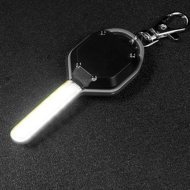 Camping Mini linterna LED con forma de llave, llavero de campamento de emergencia, luz de antorcha (plata)