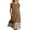 Brown Dress, variant on Miluxas Women's Striped Hem Midi Dress Short Sleeve Round Neck A Line Flowy Long Dress Side Buttons Accent Business Casual Outfits with Pockets White