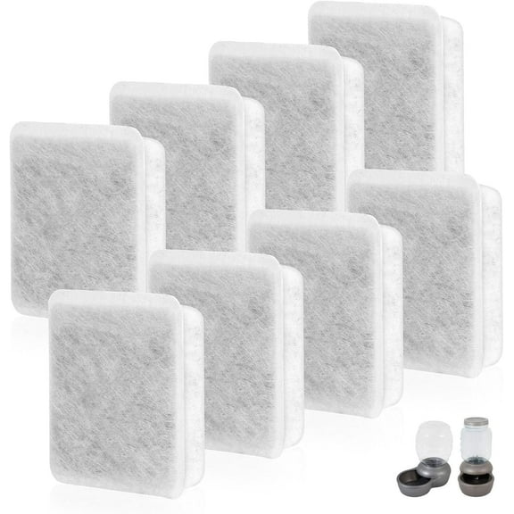 Pet Fountain Charcoal Water Filter Replacement, Dog Cat Water Bowl Filter Pet Water Filter Fit for Gravity Waterer Bowls Pack of 8